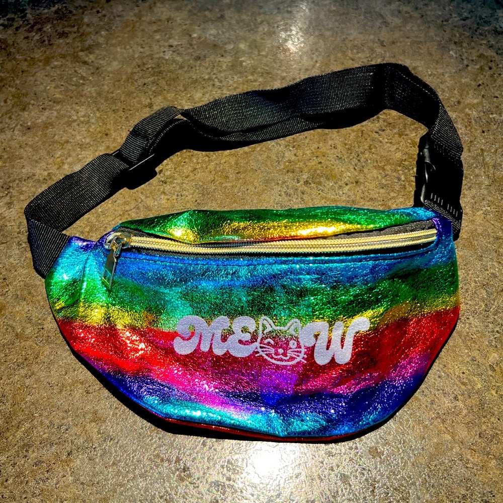 Meow Cat Pride Rainbow Festival Bag Fanny Pack Waist New